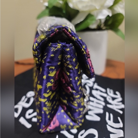 Kurt Geiger London Mini Purple Kensington Floral Crystal Crossbody Bag - Picture 3 of 14